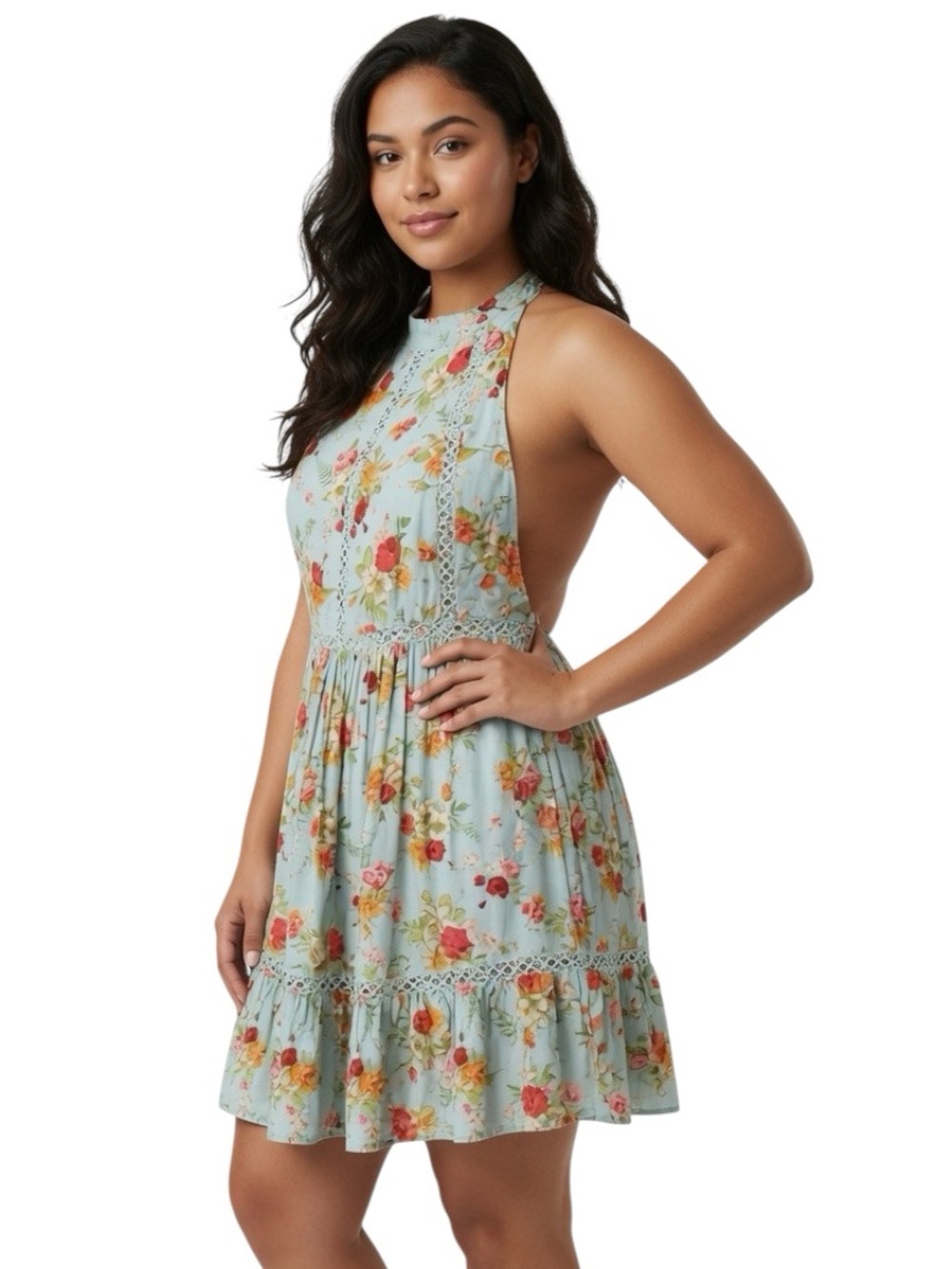 SUNDAY MI AMOR x ANTHROPOLOGIE:Floral Open Back Sleeveless Dress -Size Small